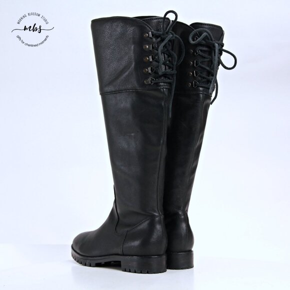 Cole Haan Air Kensington Leather Tall Boots Black Women 6.5 - Picture 5 of 13